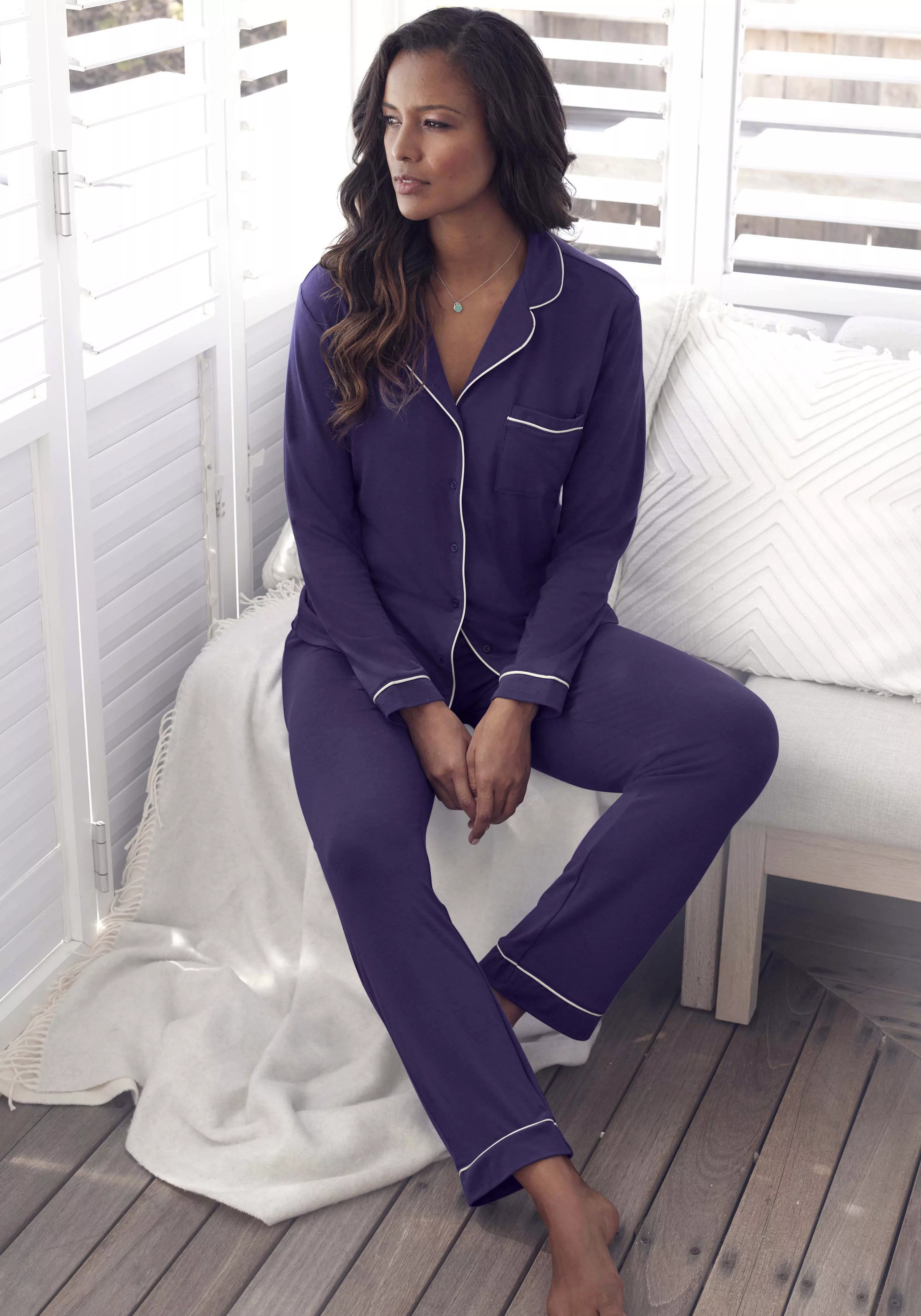 LASCANA Pyjama, (2 tlg.), im klassischen Schnitt günstig online kaufen
