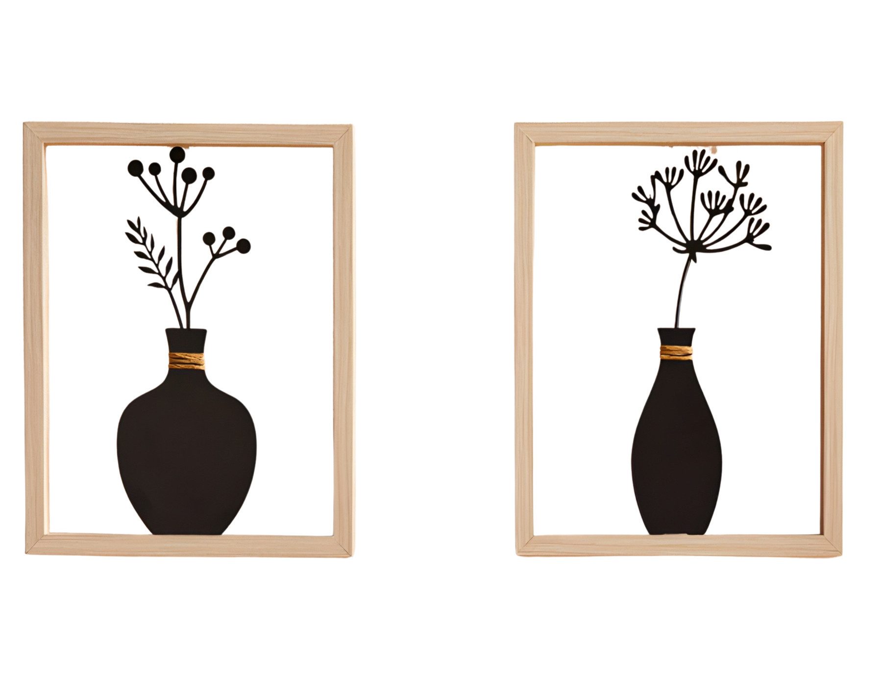 Dekoleidenschaft Wanddekoobjekt "Vase" Metall Wanddeko schwarz günstig online kaufen