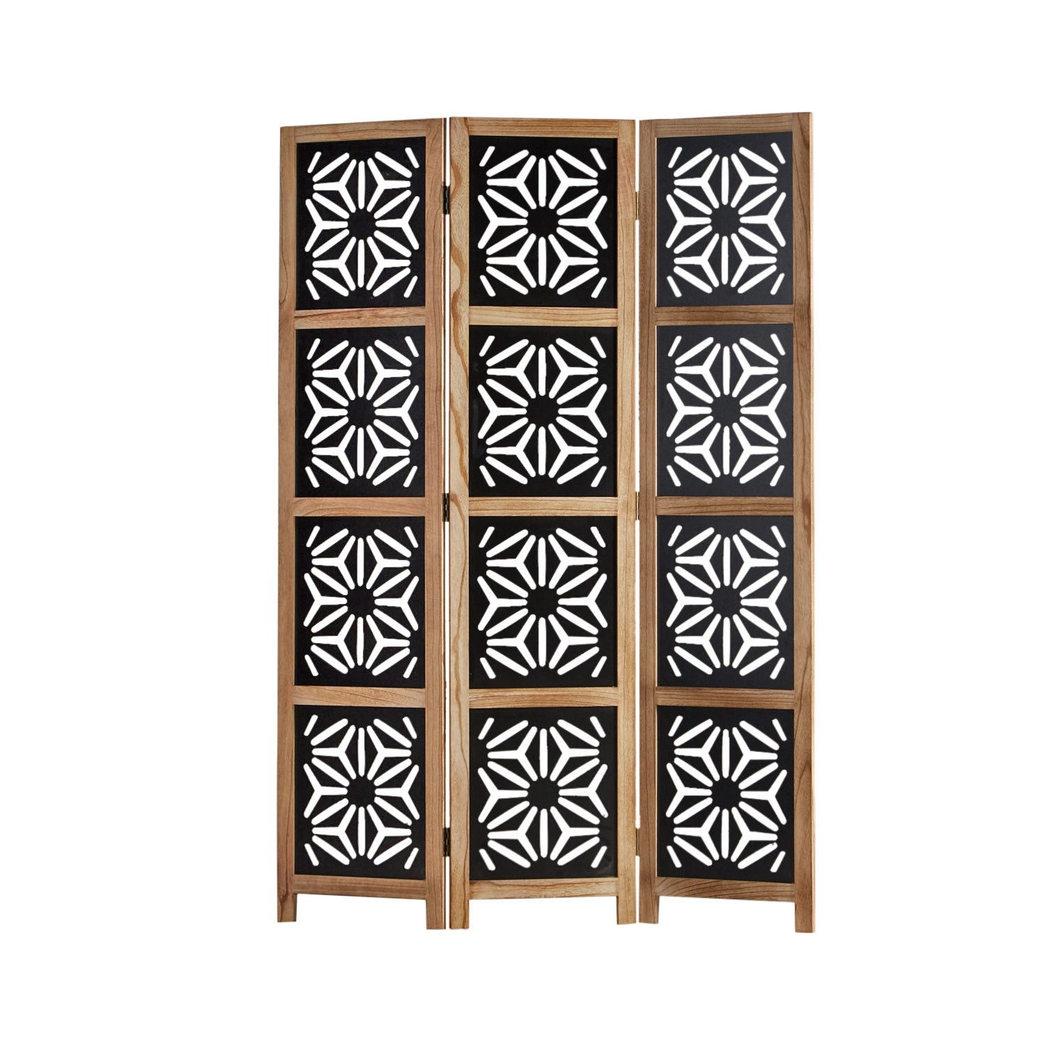 Homestyle4u 3-tlg. Paravent in Braun 120x170 cm 2015 günstig online kaufen