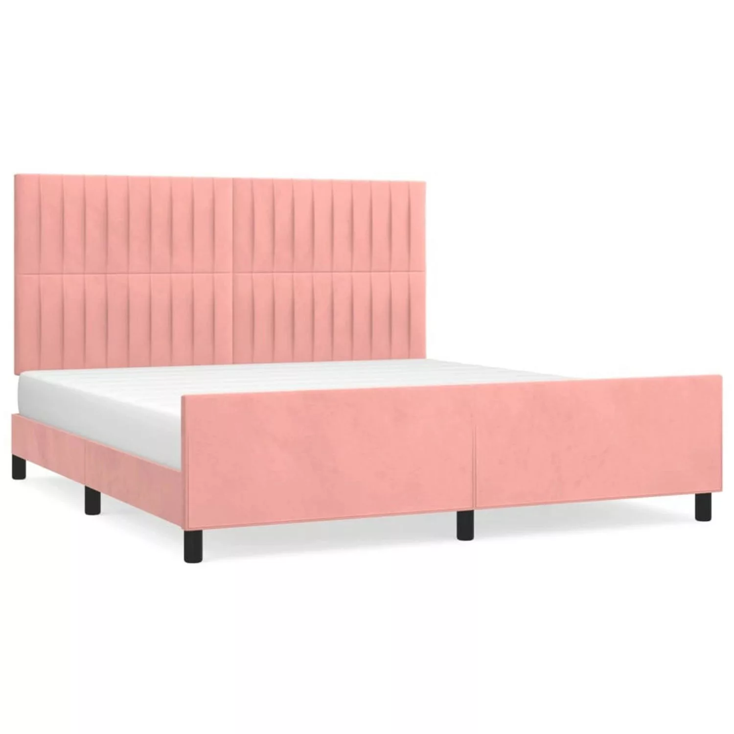 vidaXL Bettgestell mit Kopfteil Rosa 160x200 cm Samt Modell 31359163 günstig online kaufen