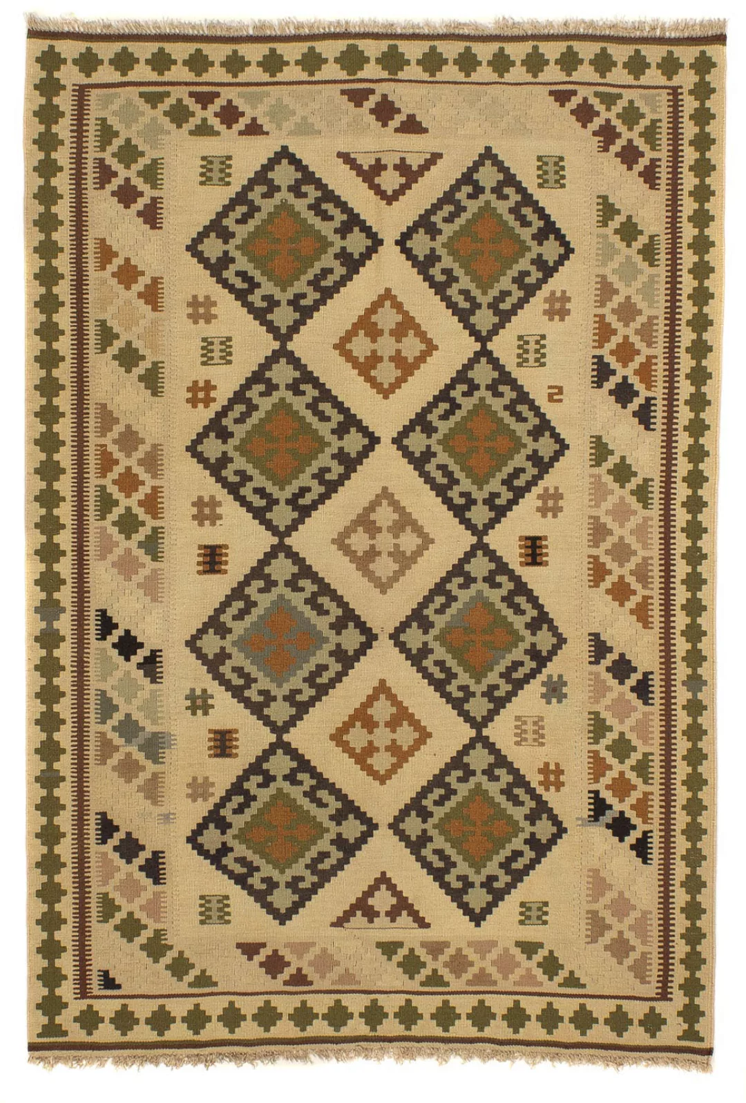 morgenland Wollteppich »Kelim - Oriental - 198 x 135 cm - hellbraun«, recht günstig online kaufen