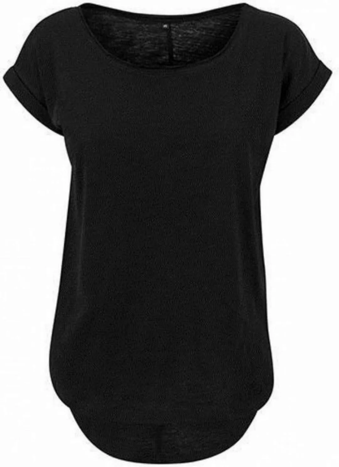 Build Your Brand Rundhalsshirt Damen Long Slub Tee / Hinten extra lang gesc günstig online kaufen