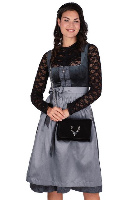 Spieth & Wensky Dirndl Samt Dirndl 2tlg. - BUCHSBAUM - dunkelgrau/silber günstig online kaufen