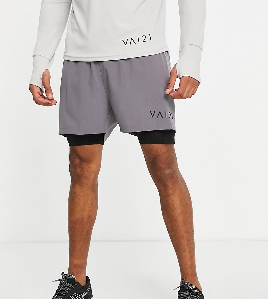 VAI21 – Training – 2-in-1-Shorts in Grau günstig online kaufen