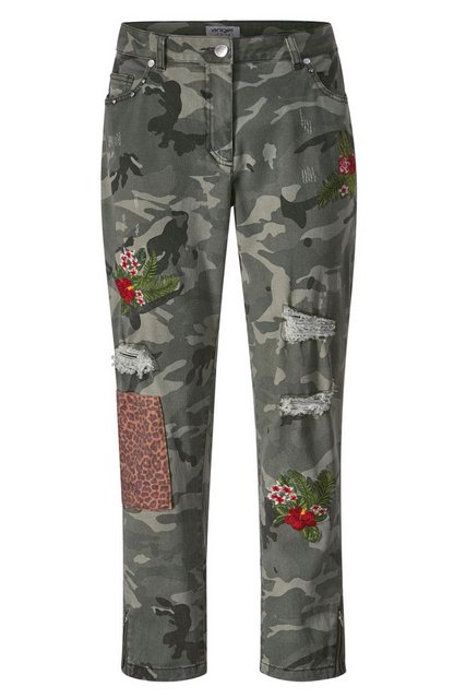 Angel of Style Funktionshose 3/4-Hose Komfort Fit Camouflage Destroy-effekt günstig online kaufen