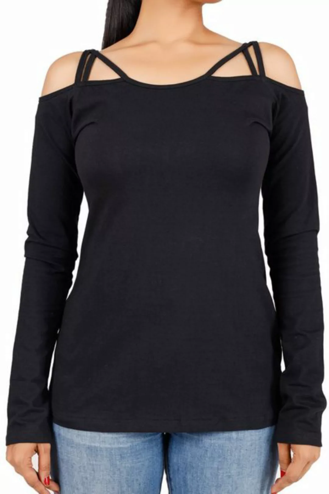Guru-Shop Longsleeve Goa Shirt, Boho Shirt - schwarz alternative Bekleidung günstig online kaufen