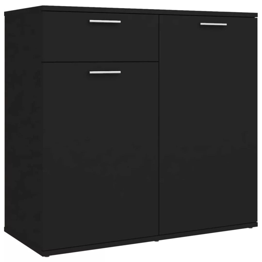 Sideboard Schwarz 80x36x75 Cm Spanplatte günstig online kaufen