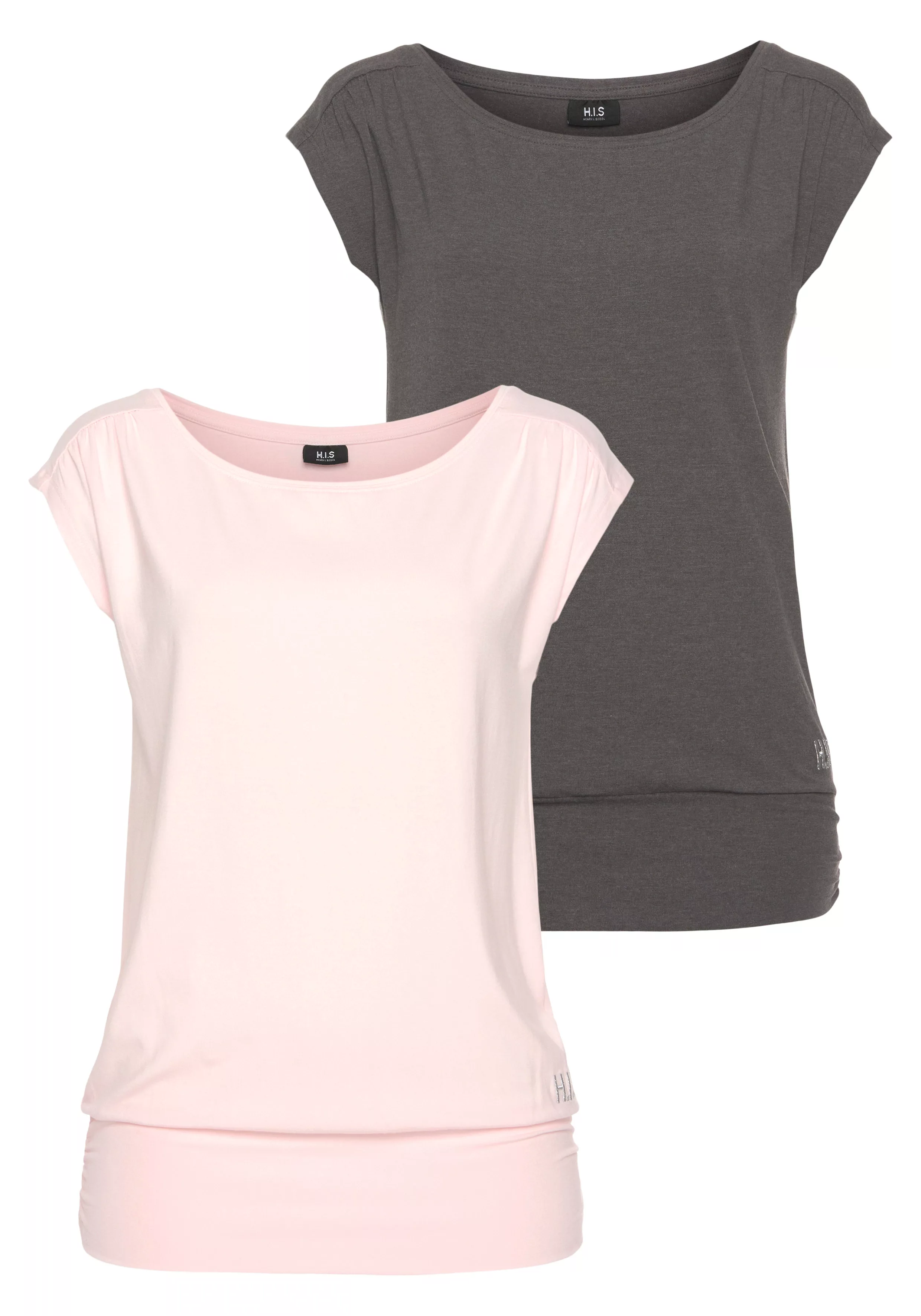H.I.S T-Shirt "aus Viskose", (2er-Pack), Kurzarm, im sportlichen Stil, idea günstig online kaufen