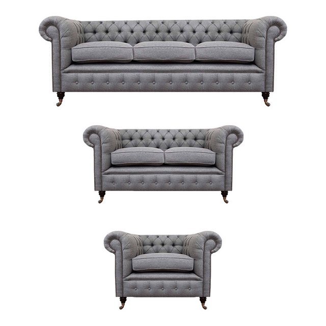 JVmoebel Chesterfield-Sofa Sofagarnitur Stoff Textil Polster Couch Sofa Gar günstig online kaufen