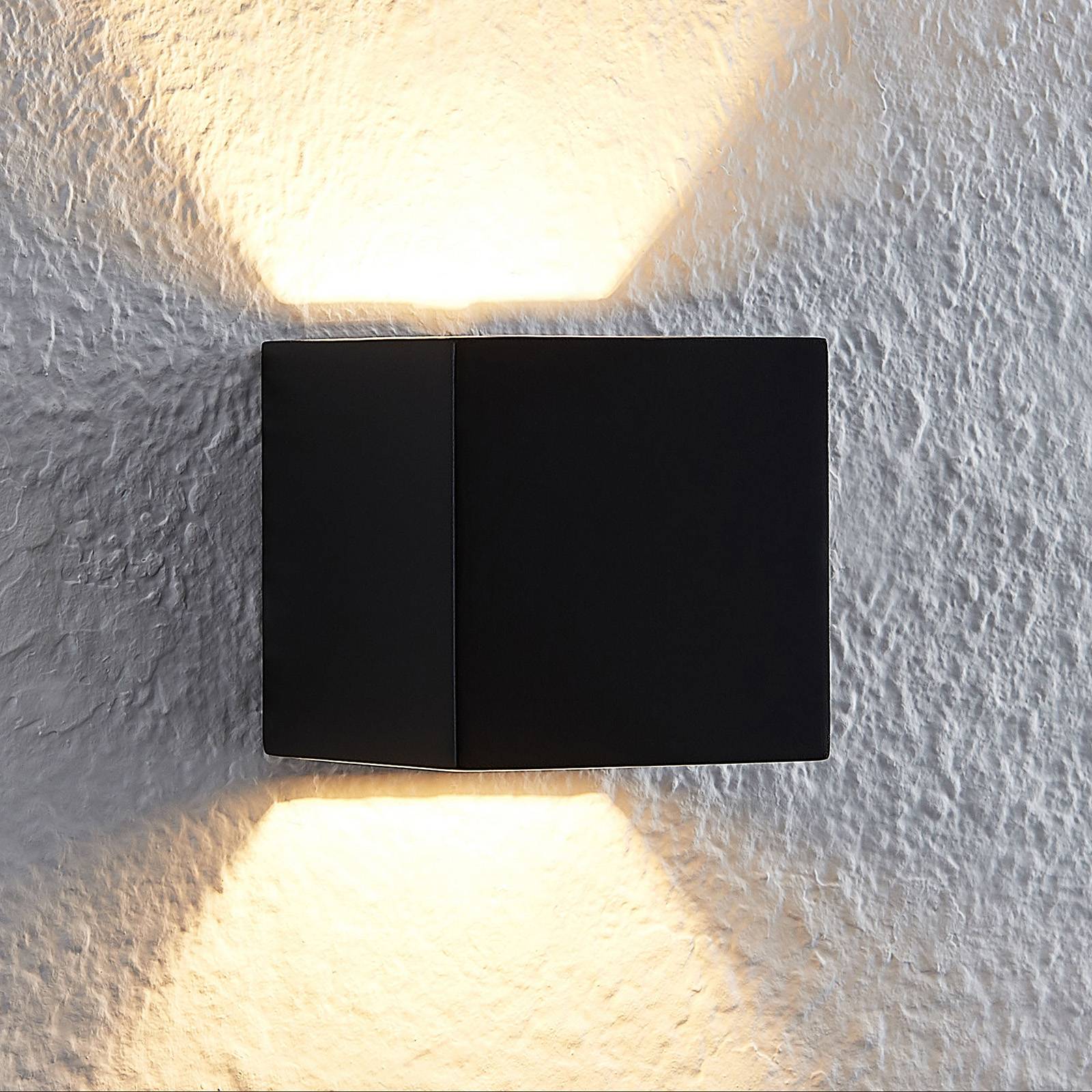 Lindby Quaso LED-Wandlampe, Beton schwarz günstig online kaufen