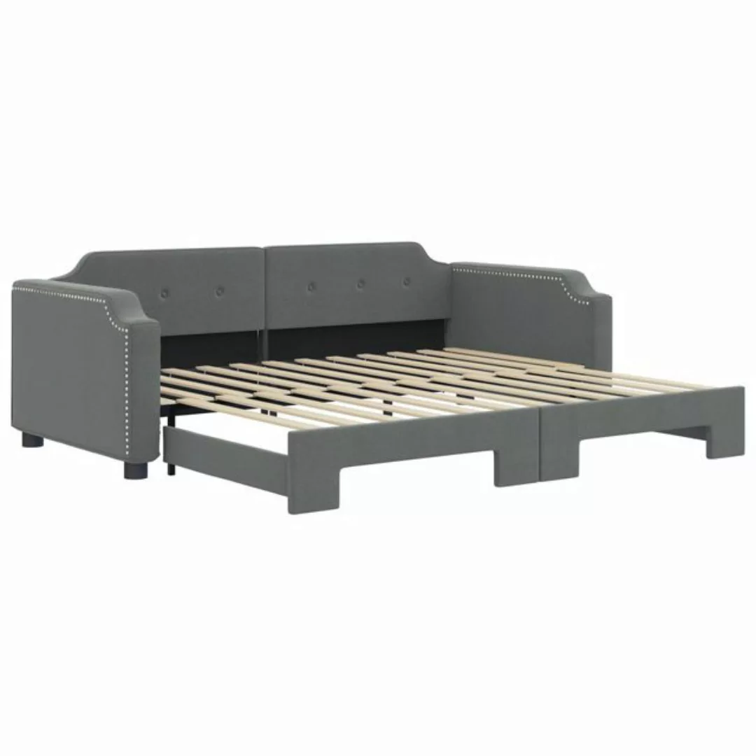 vidaXL Gästebett Gästebett Tagesbett Ausziehbar Dunkelgrau 80x200 cm Stoff günstig online kaufen