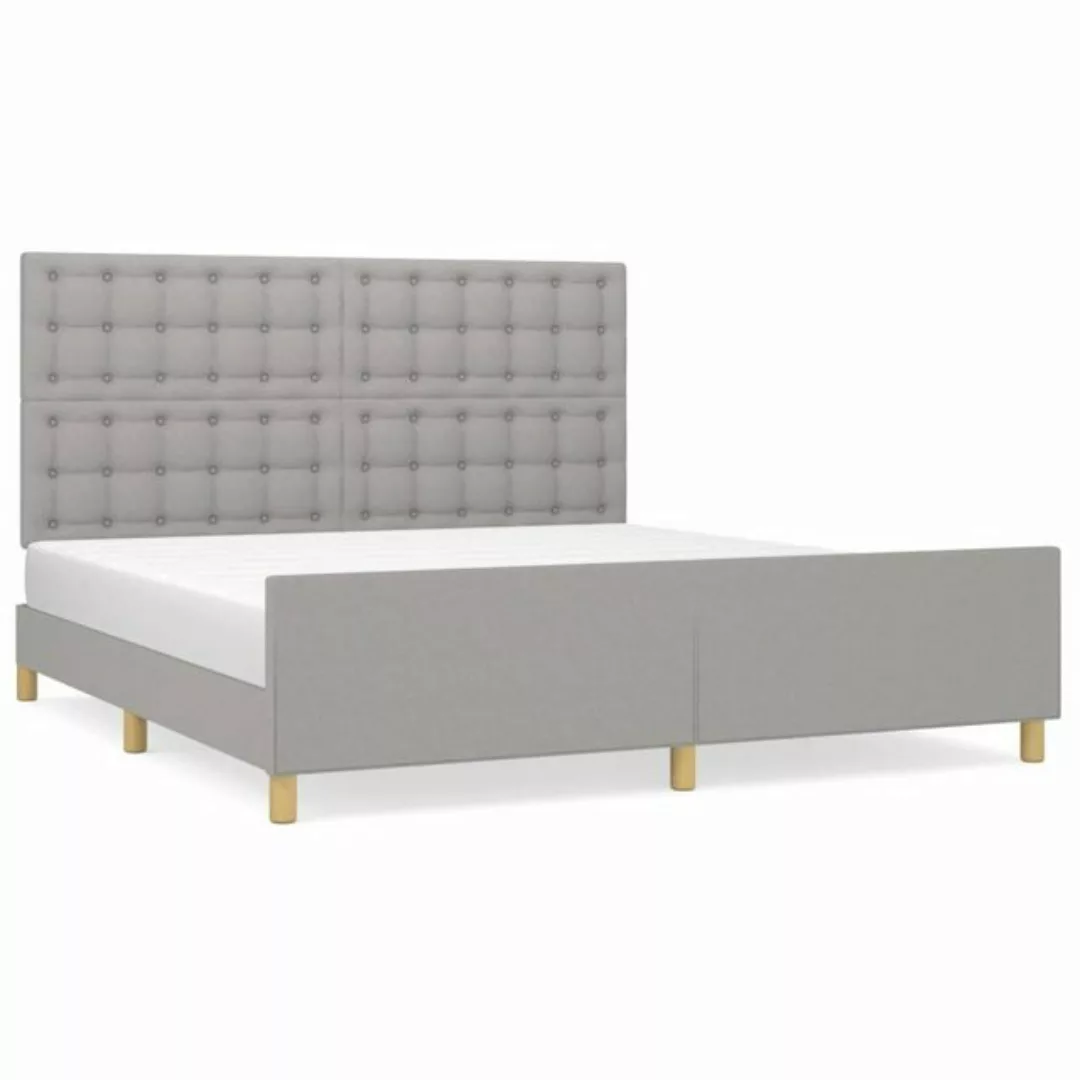 furnicato Bett Bettgestell mit Kopfteil Hellgrau 160x200 cm Stoff günstig online kaufen