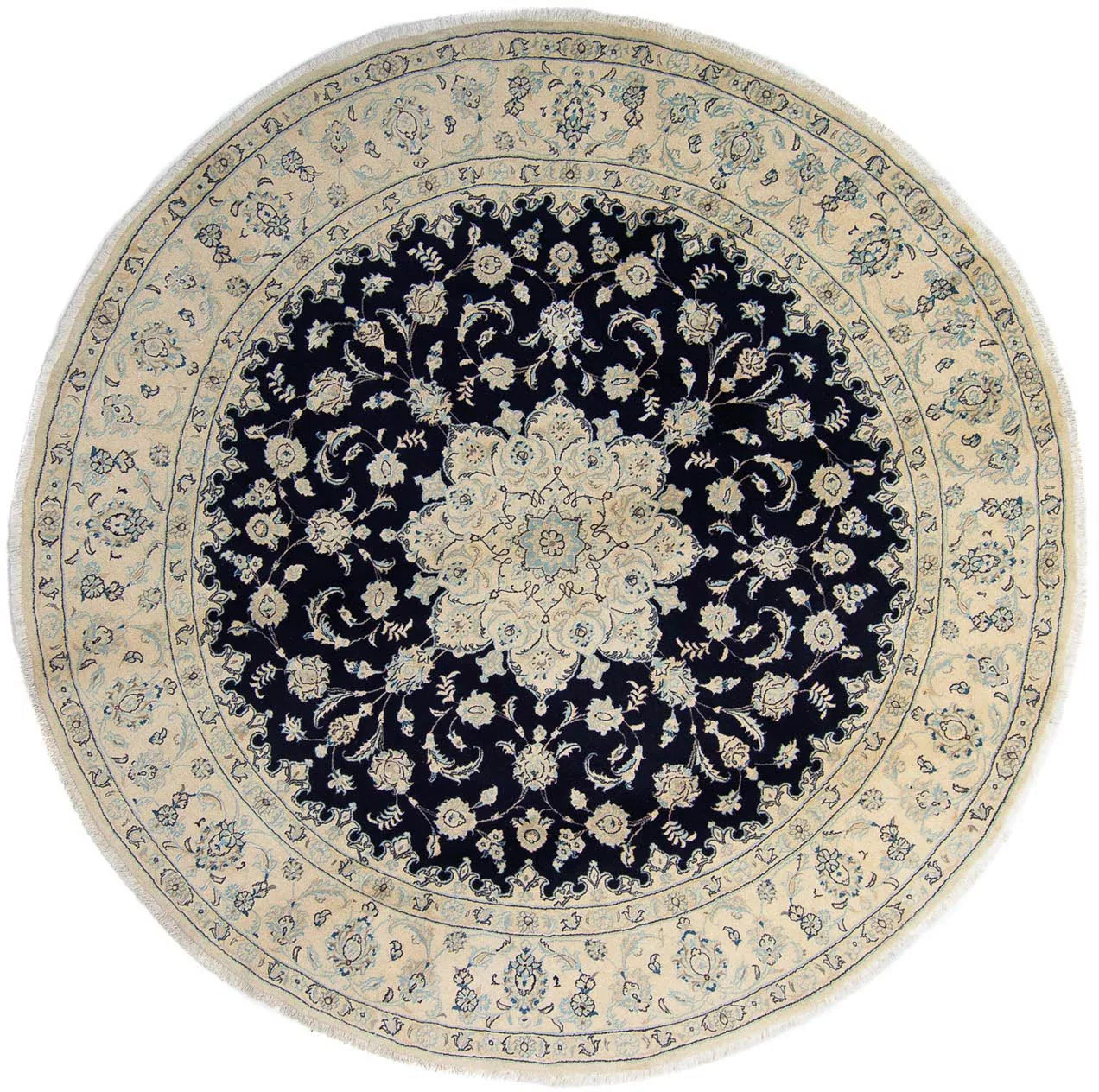 morgenland Wollteppich »Nain - 9la Blumenmuster Blu scuro 90 x 60 cm«, rech günstig online kaufen