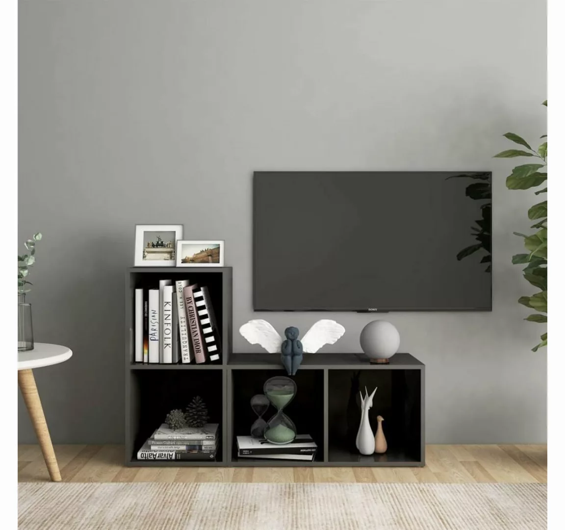 furnicato TV-Schrank TV-Schränke 2 Stk. Hochglanz-Grau 72x35x36,5 cm Holzwe günstig online kaufen
