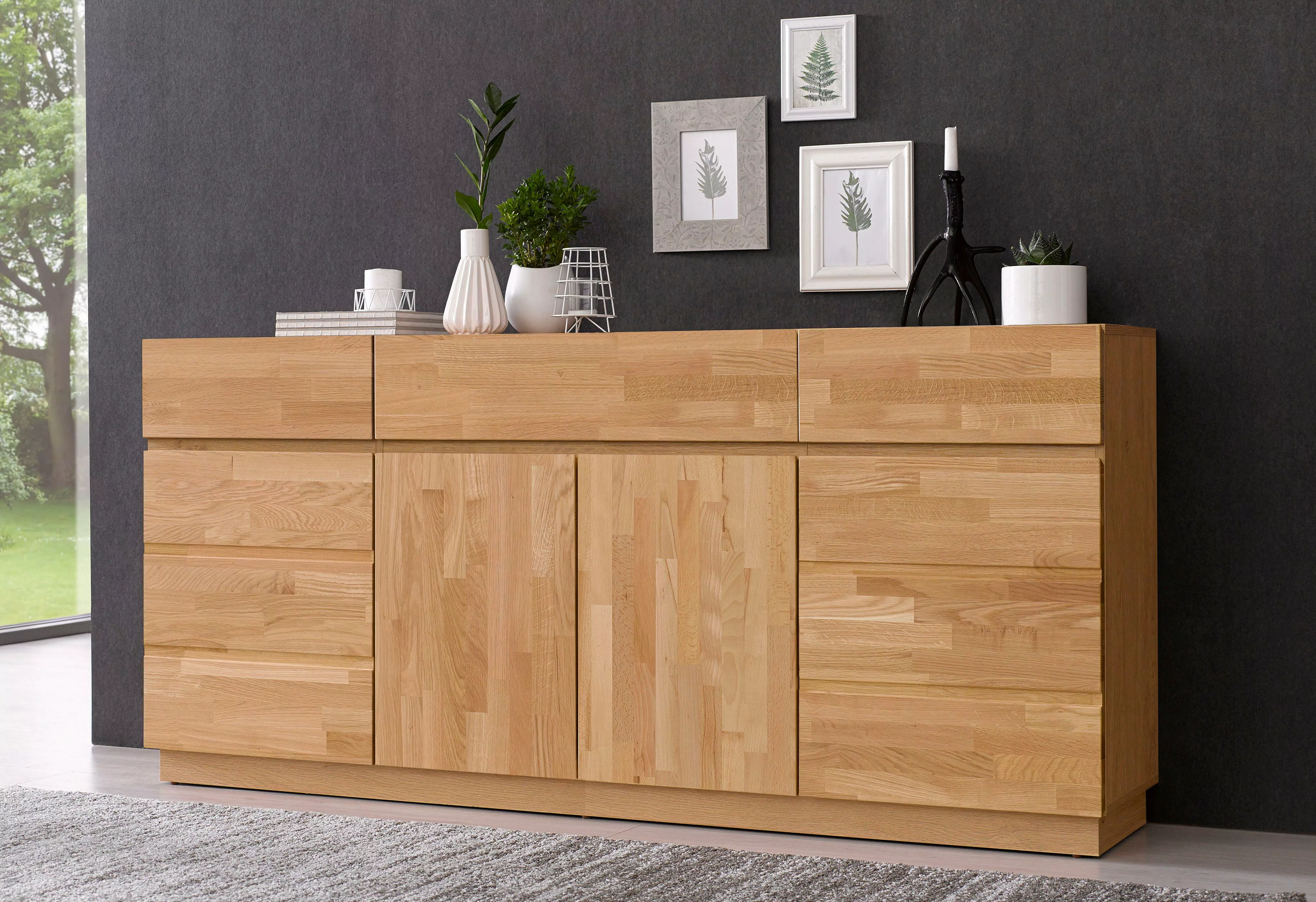 Home affaire Sideboard, Breite 180 cm, teilmassiv, FSC-zertifiziert günstig online kaufen