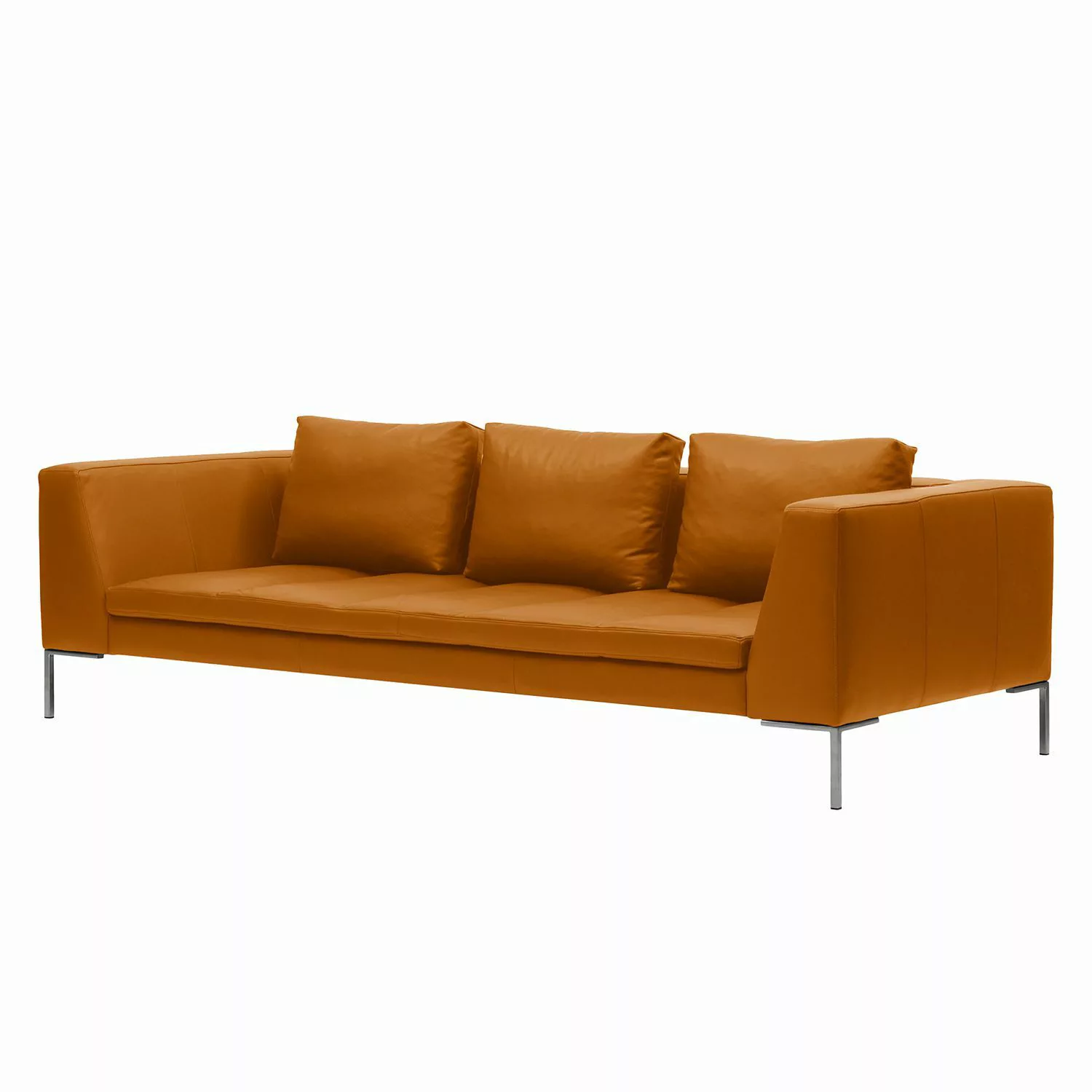 home24 Studio Copenhagen Sofa Madison 3-Sitzer Dunkelbraun Echtleder 238x66 günstig online kaufen