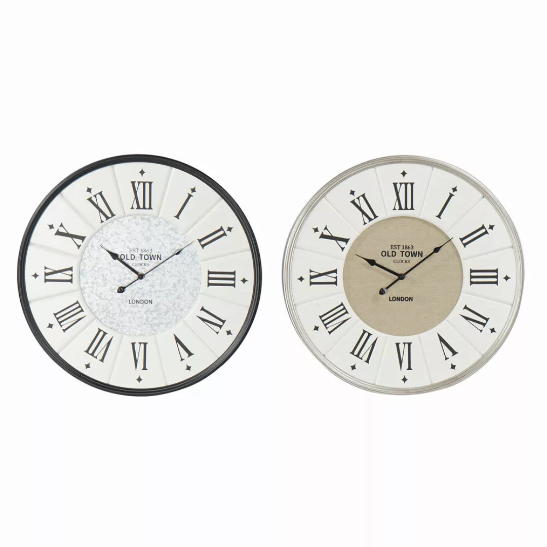 Wanduhr Dkd Home Decor Grau Beige Eisen Holz Mdf (2 Pcs) (60 X 5 X 60 Cm) günstig online kaufen