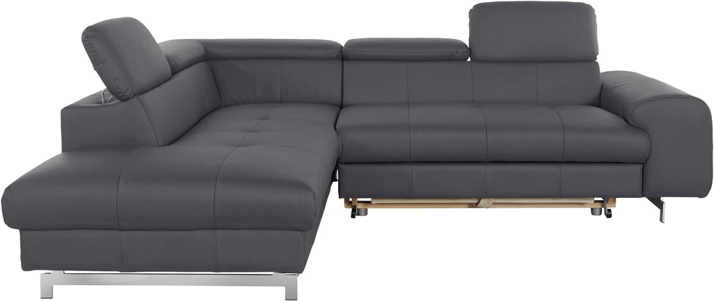 COTTA Ecksofa "Chef L-Form", mit Kopfteilverstellung, edle Metallkufen, wah günstig online kaufen