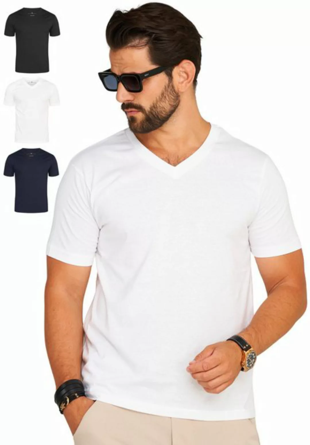 DAILY COTTON T-Shirt BASETEEV (Packung, 3er-Pack) Herren Basic Kurzarm Shir günstig online kaufen