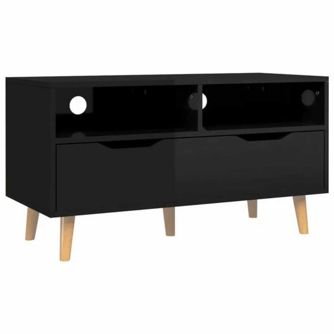 furnicato TV-Schrank Hochglanz-Schwarz 90x40x48,5 cm Holzwerkstoff (1-St) günstig online kaufen