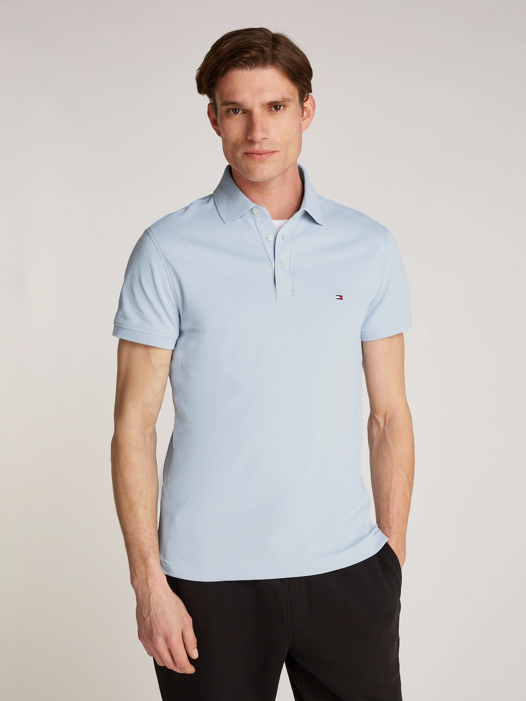 Tommy Hilfiger Poloshirt 1985 SLIM POLO aus leicht strukturiertem Piqué-Mat günstig online kaufen