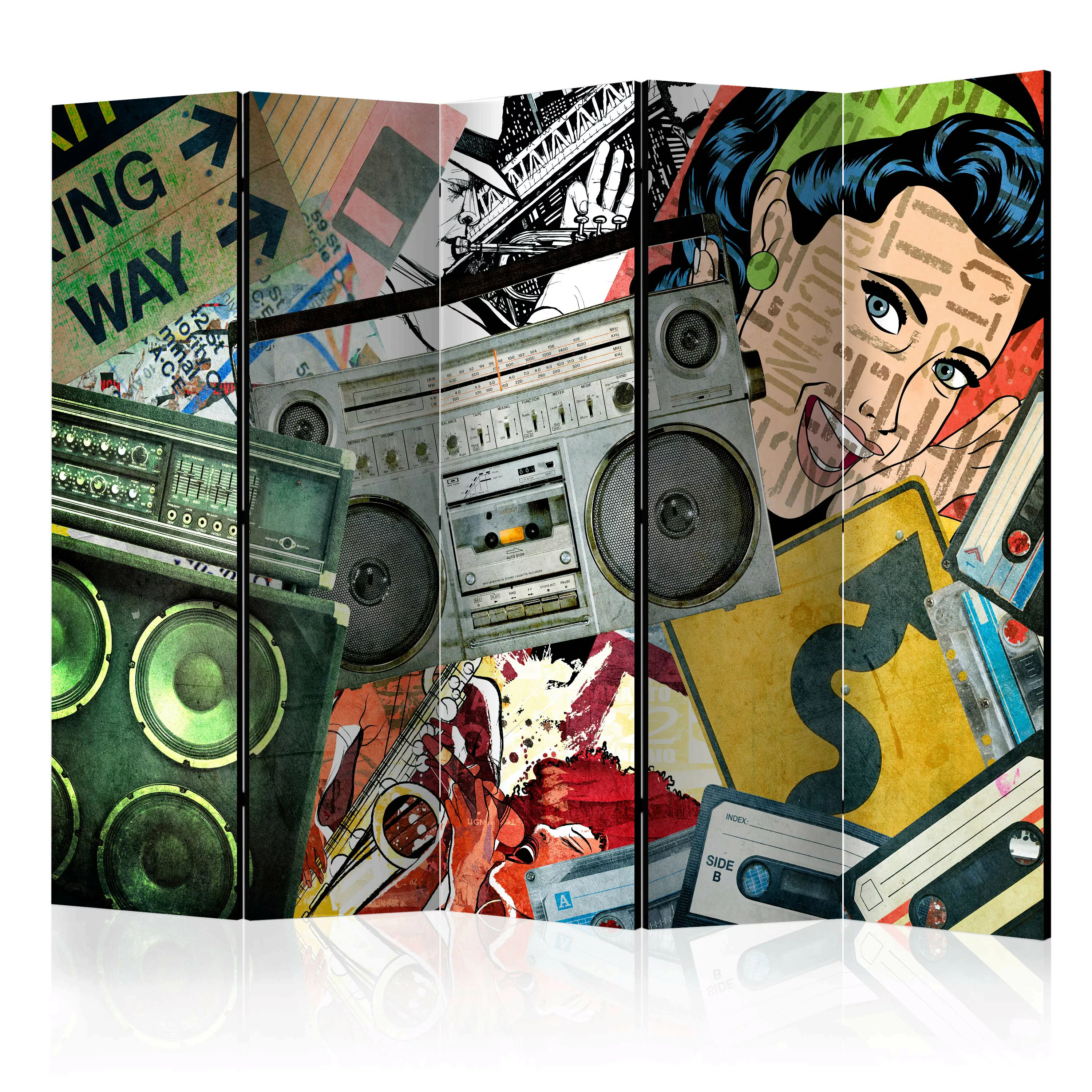 5-teiliges Paravent - Graffiti Girl Ii [room Dividers] günstig online kaufen