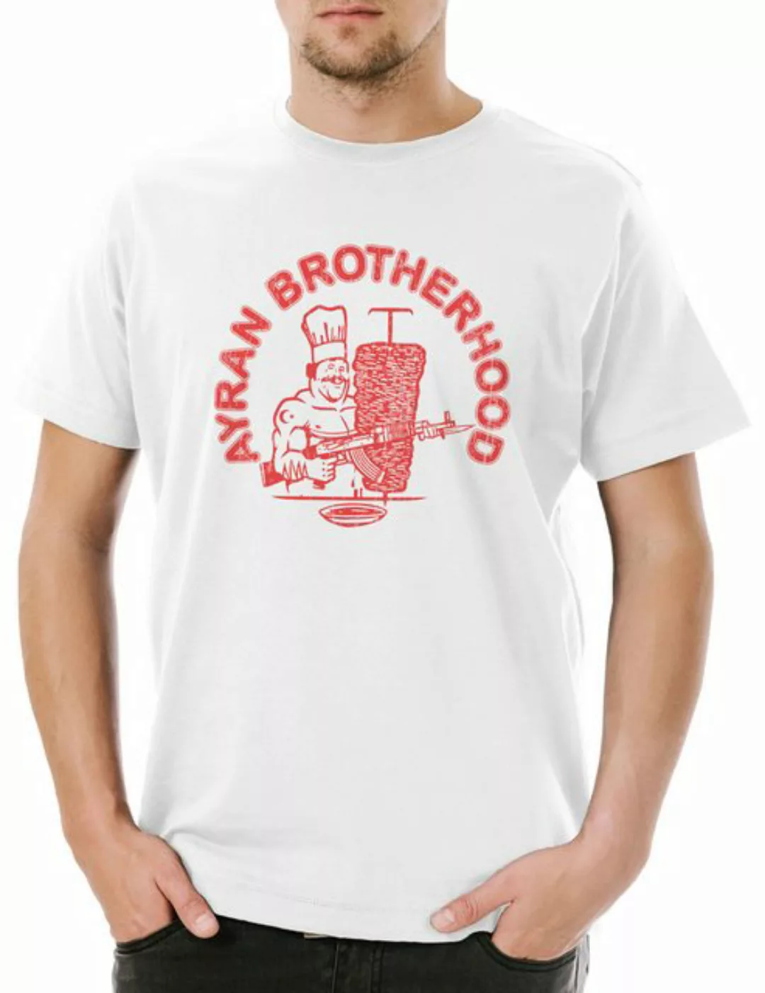 Urban Backwoods Print-Shirt Ayran Crew Herren T-Shirt Döner Kebab Dönerlade günstig online kaufen