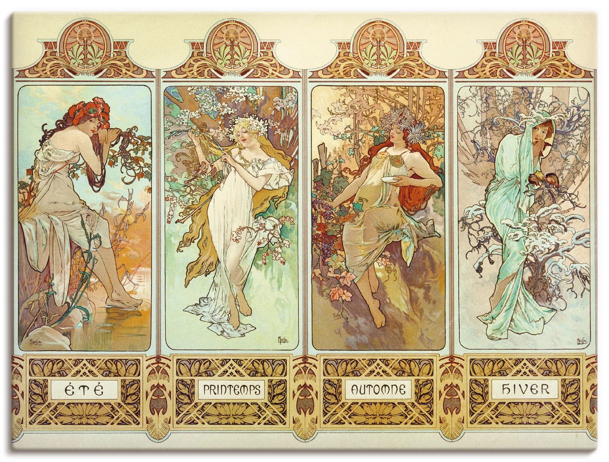 Artland Wandbild »Die vier Jahreszeiten, 1896«, Gruppen & Familien, (1 St.) günstig online kaufen