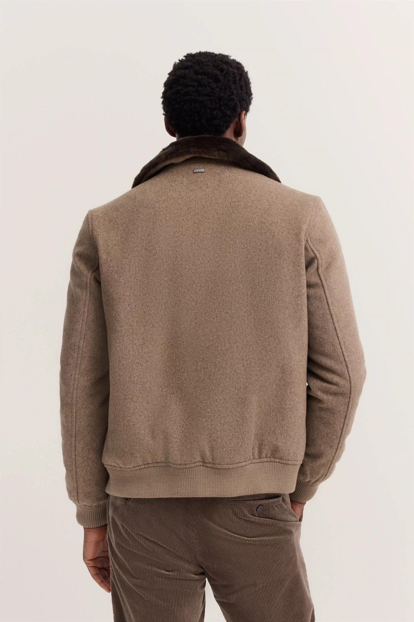 bugatti Wolljacke "Modern Fit", mit abnehmbarem Kunstfellkragen günstig online kaufen