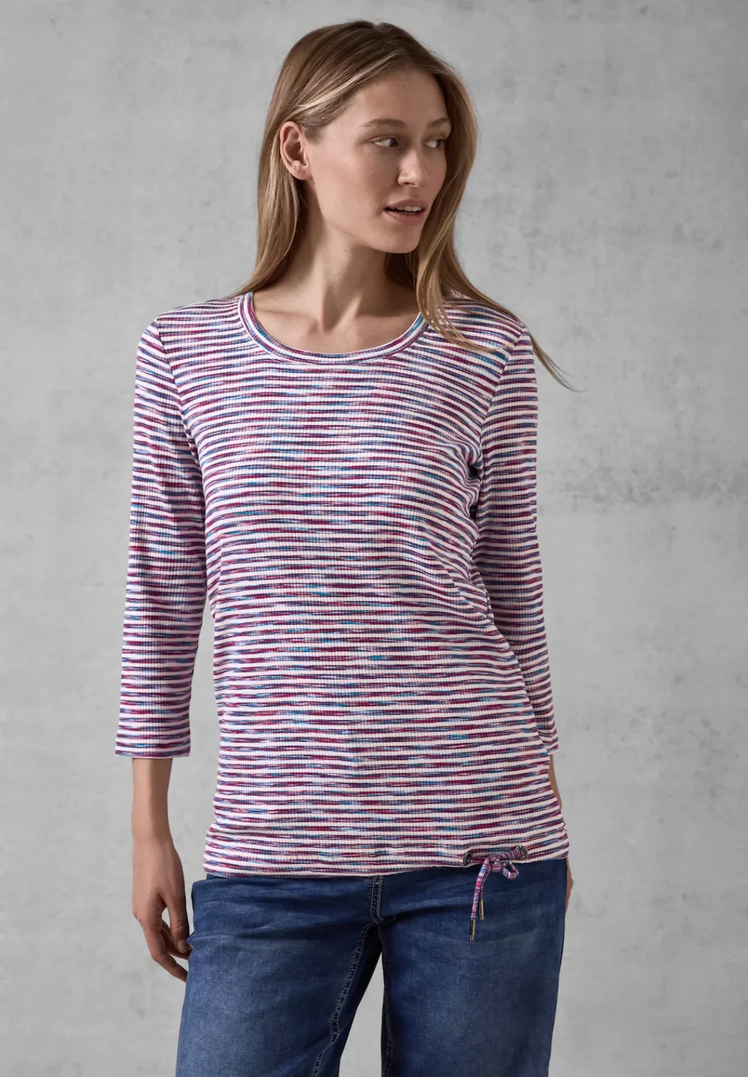 Cecil 3/4-Arm-Shirt Cecil Geripptes Streifenshirt in Multicolor Pink (1-tlg günstig online kaufen