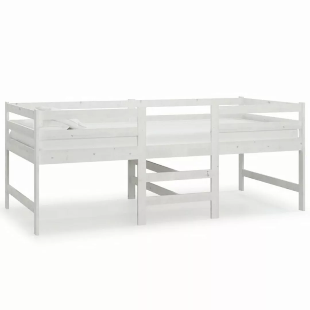 vidaXL Etagenbett Massivholzbett Weiß 90x200 cm Kiefer Bett Bettgestell günstig online kaufen