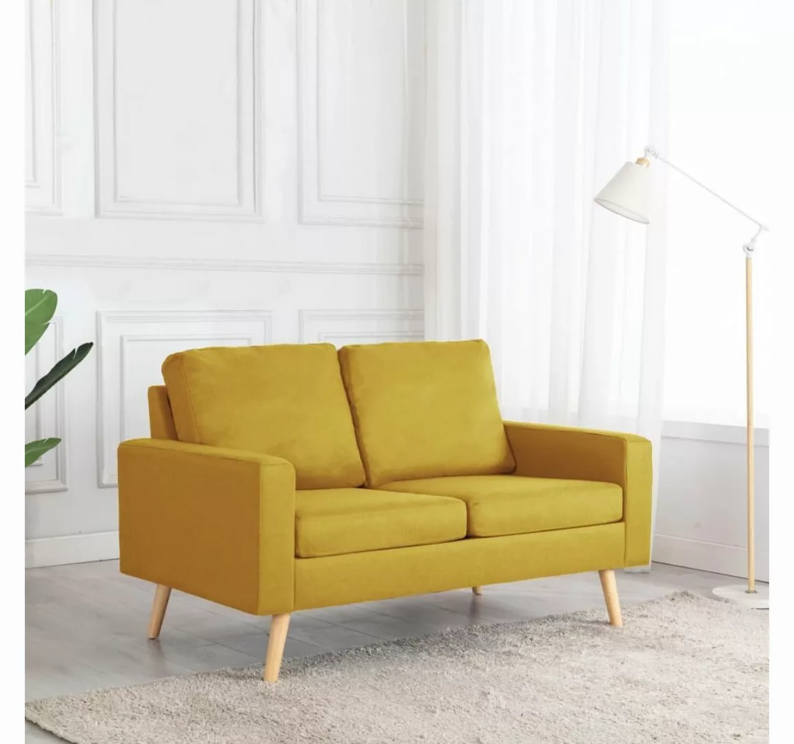 furnicato 2-Sitzer 2-Sitzer-Sofa Gelb Stoff günstig online kaufen