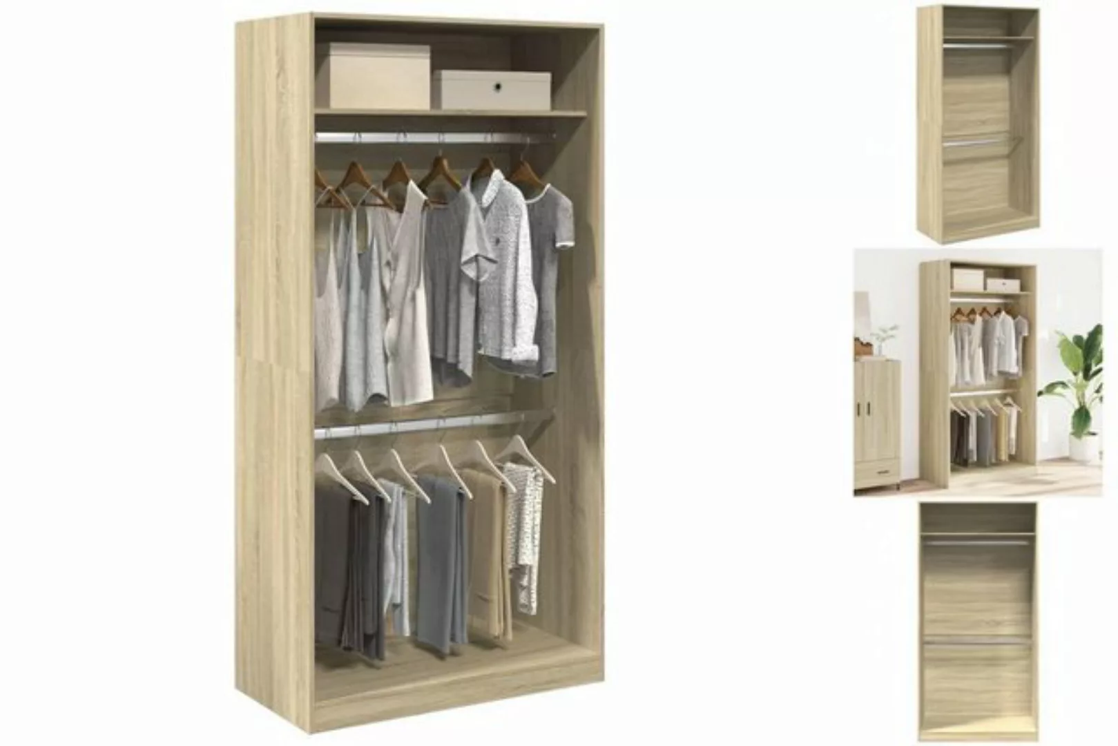 vidaXL Kleiderschrank Kleiderschrank Sonoma-Eiche 100x50x200 cm Holzwerksto günstig online kaufen