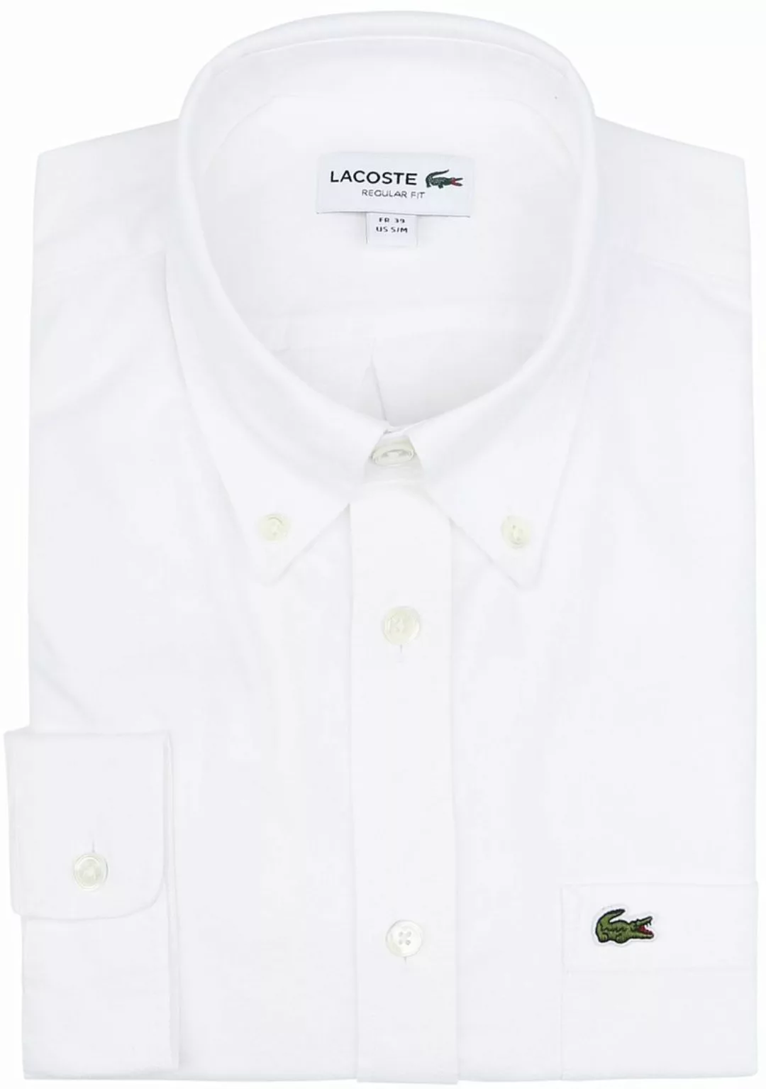 Lacoste Oxford Hemd Weiß - Größe 39 günstig online kaufen