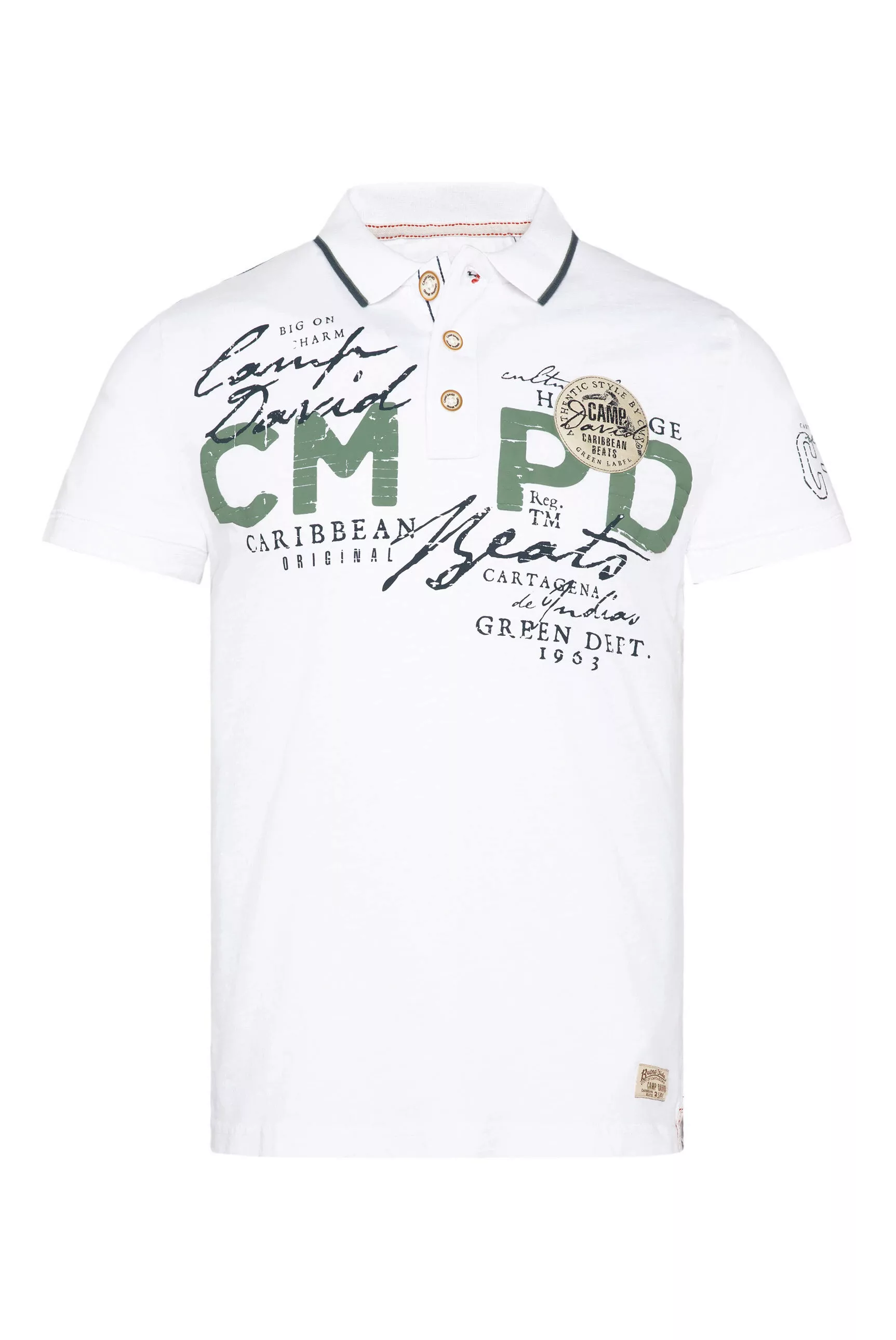 CAMP DAVID Poloshirt mit Front- und Backprint günstig online kaufen