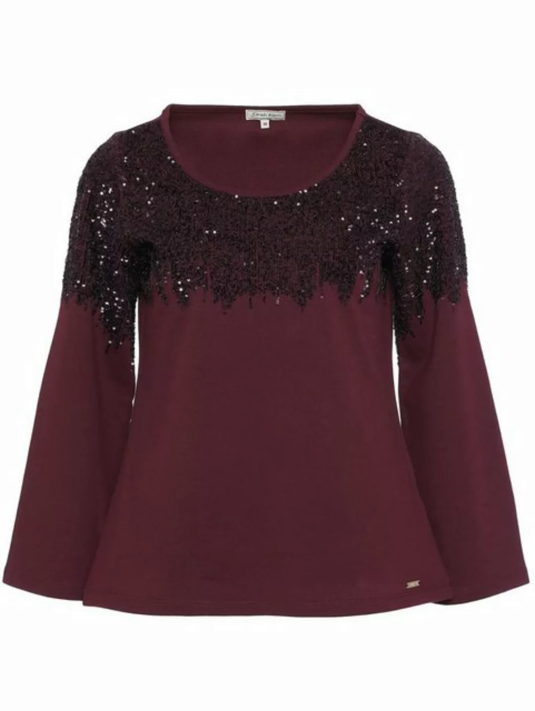 Sarah Kern Langarmshirt Sweatpullover figurumspielend mit Paillettenverzier günstig online kaufen