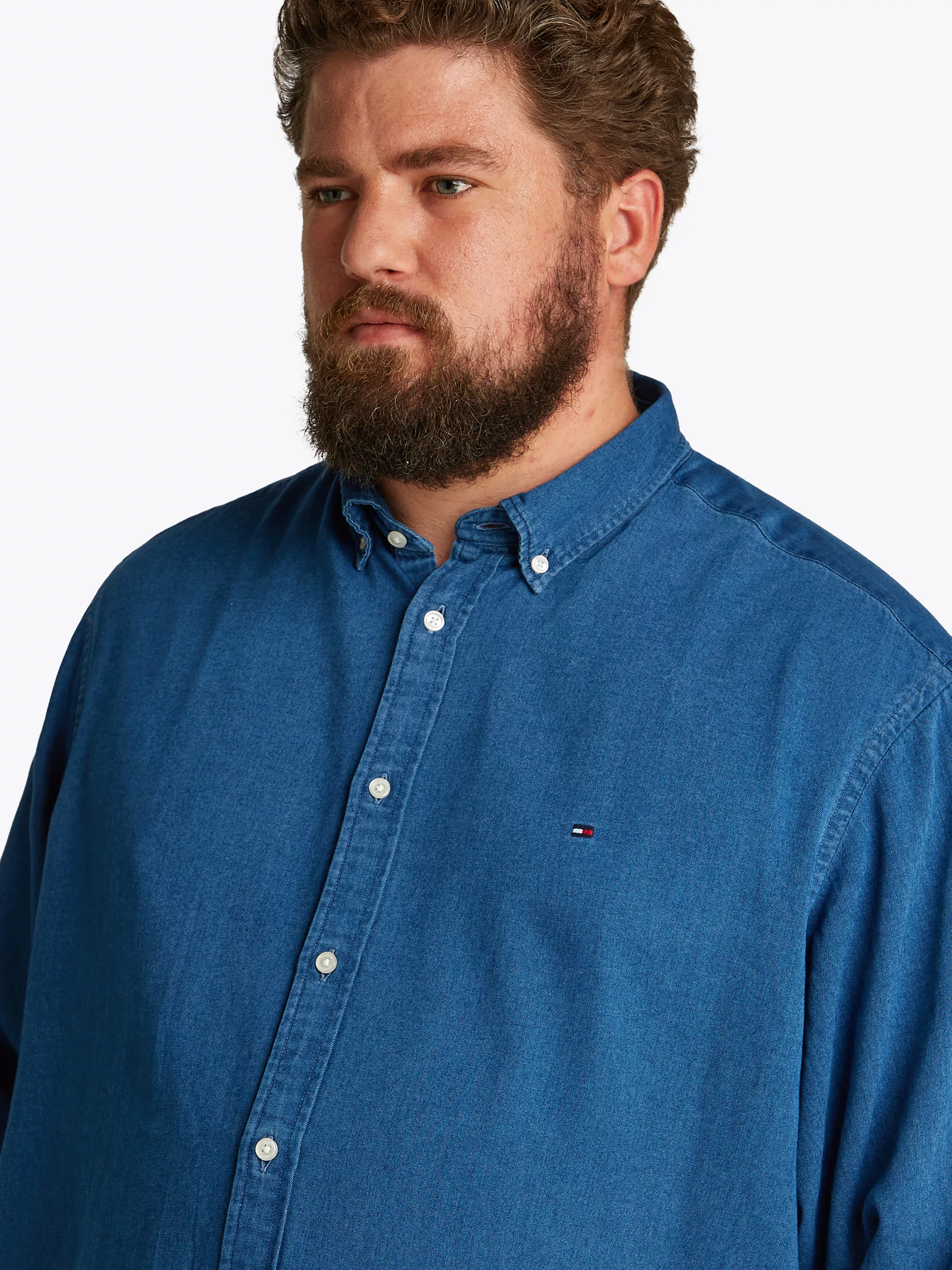 Tommy Hilfiger Big & Tall Jeanshemd "BT-CHAMBRAY SHIRT-B", in Großen Größen günstig online kaufen