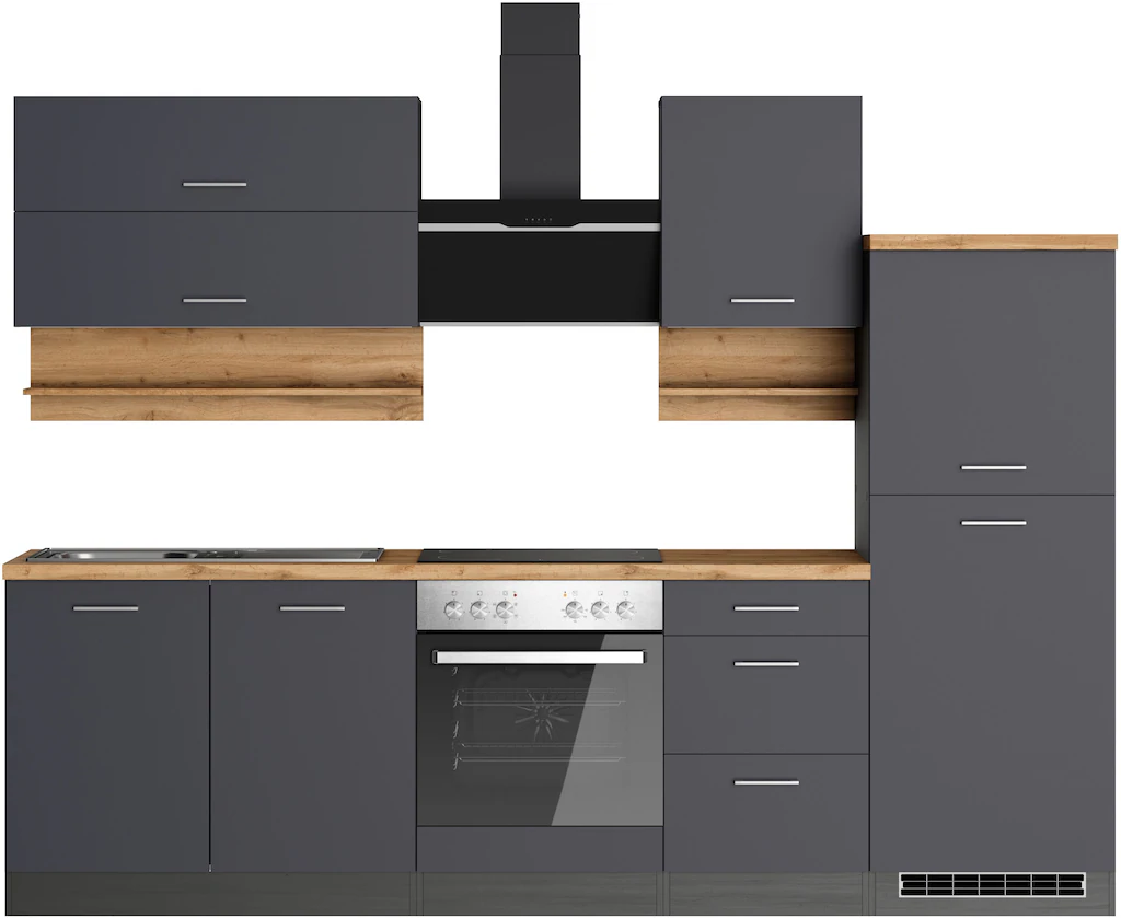 KOCHSTATION Küchenzeile "KS-Milan", 270 cm breit, robuste Metallauszüge, vi günstig online kaufen