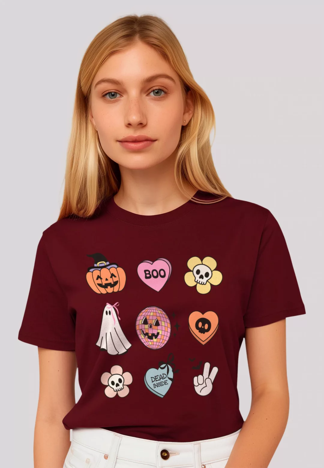 F4NT4STIC T-Shirt "Retro Halloween Icons", Premium Qualität günstig online kaufen