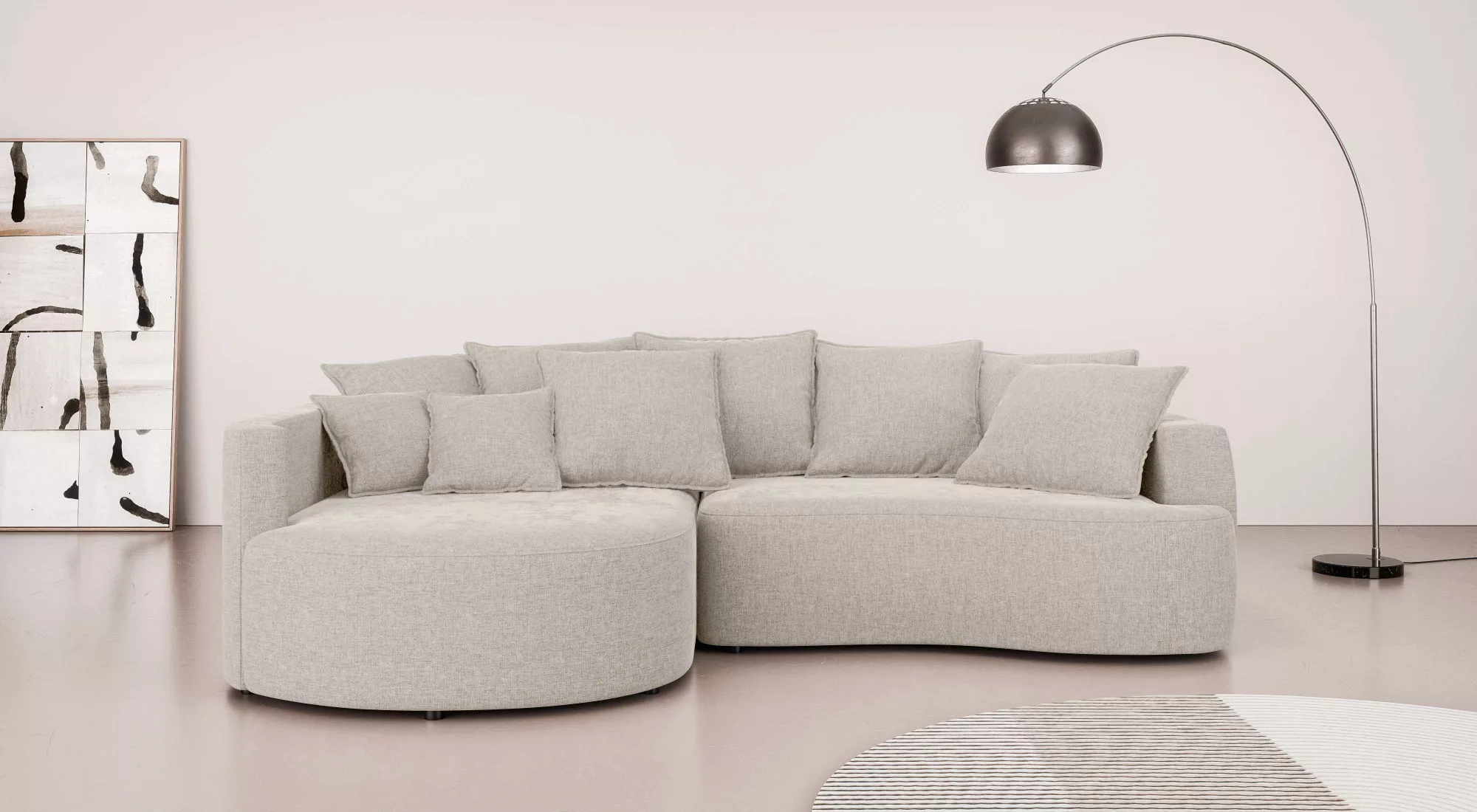 INOSIGN Ecksofa "Kahekili, Schlafsofa mit Bettkasten, Maße B/T/H: 255/181/9 günstig online kaufen