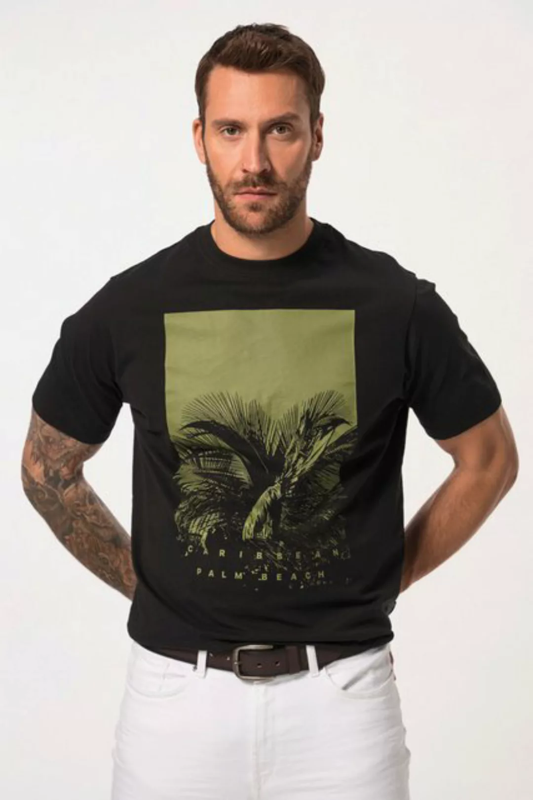 JP1880 T-Shirt JP1880 T-Shirt Halbarm Rundhals Brust-Print günstig online kaufen