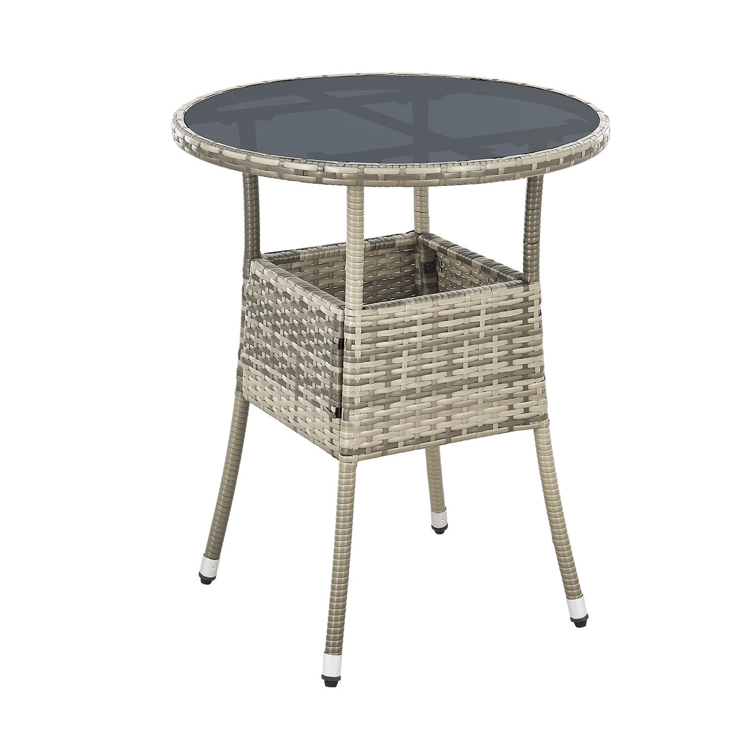 Juskys Gartentisch Yoro, rund, aus Polyrattan, günstig online kaufen