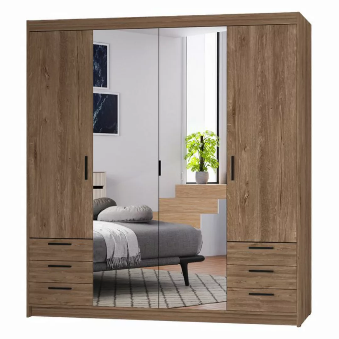 Furnix Kleiderschrank Eliza 176 cm Schrank mit Spiegel und Schubladen mit/o günstig online kaufen