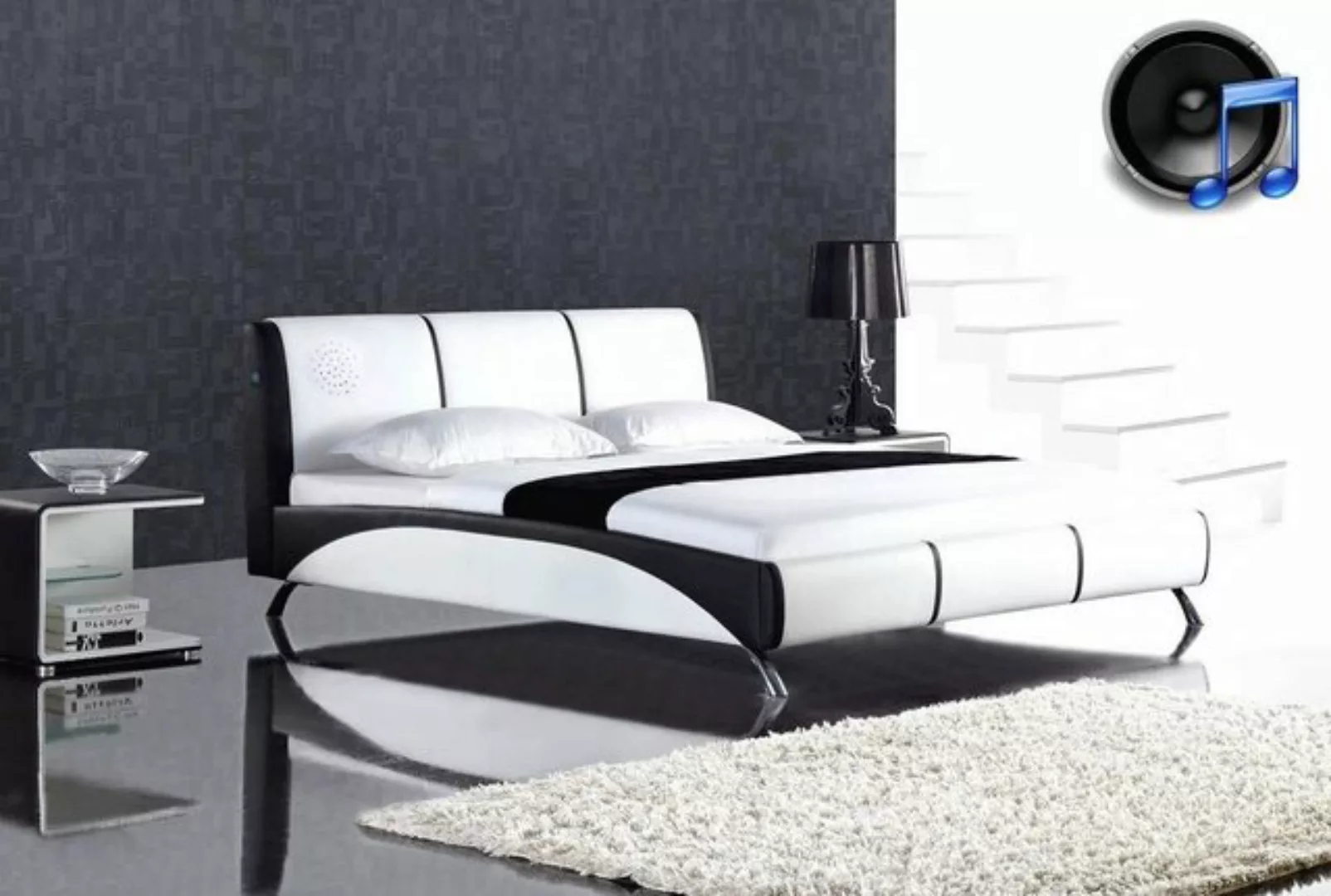 JVmoebel Bett Design Leder Bett Ehe Modernes Hotel Gestell Luxus Doppel Bet günstig online kaufen