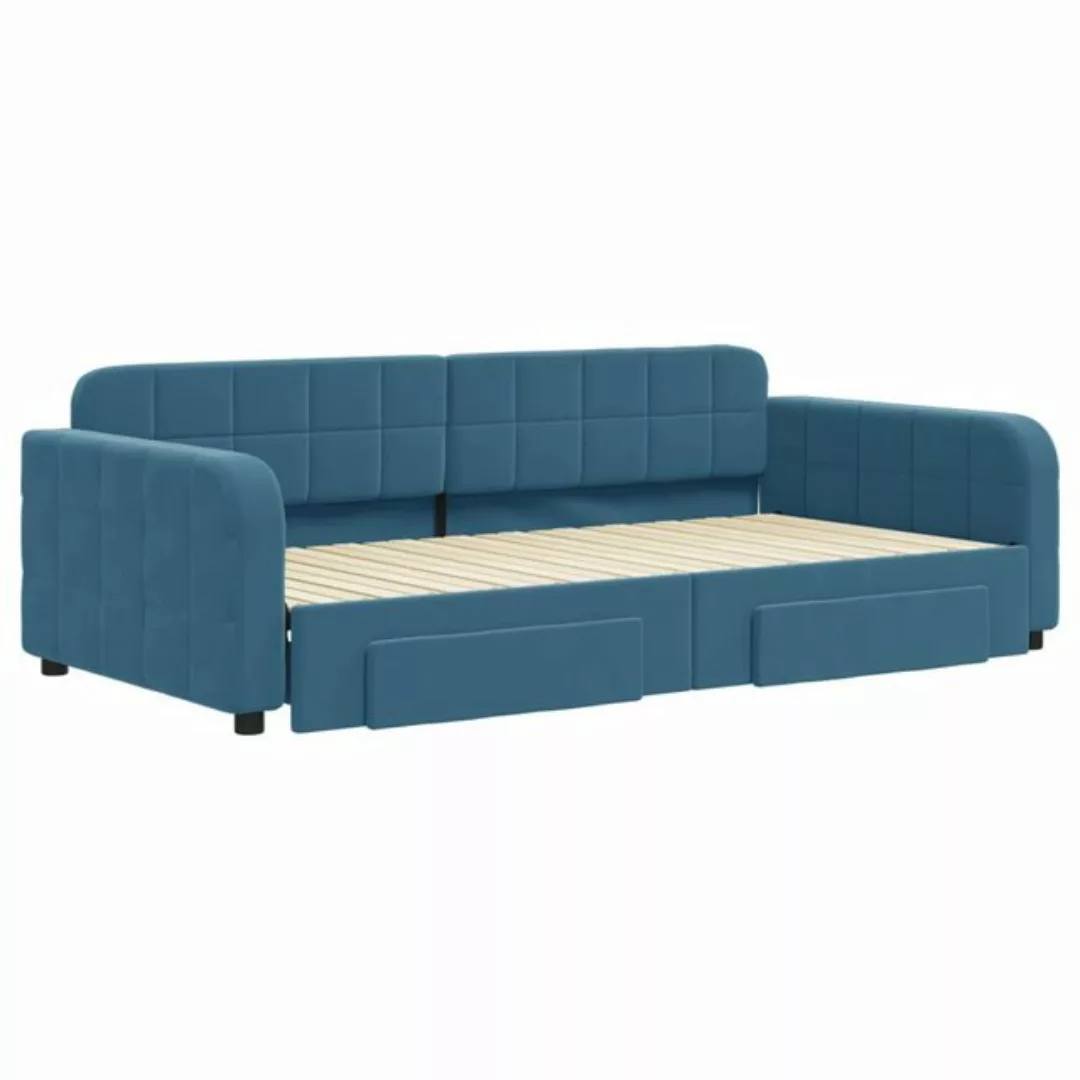 vidaXL Gästebett Gästebett Tagesbett Ausziehbar mit Schubladen Blau 100x200 günstig online kaufen