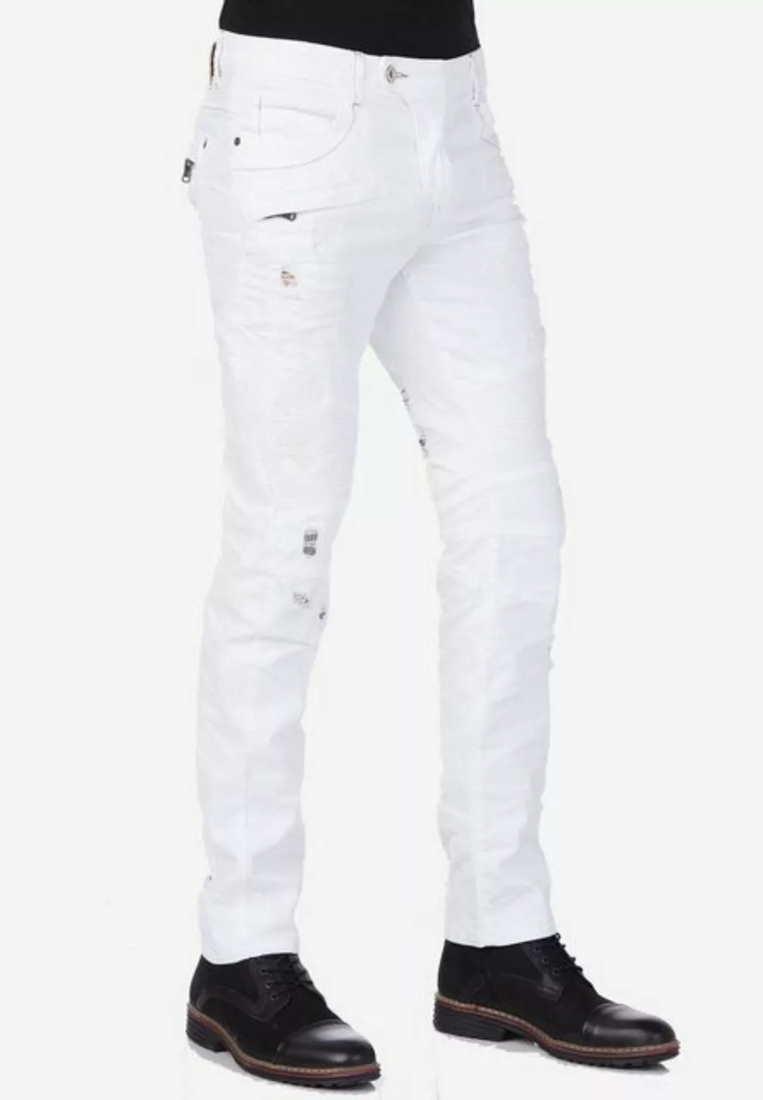 Cipo & Baxx Slim-fit-Jeans mit stylishen Reißverschlusstaschen günstig online kaufen