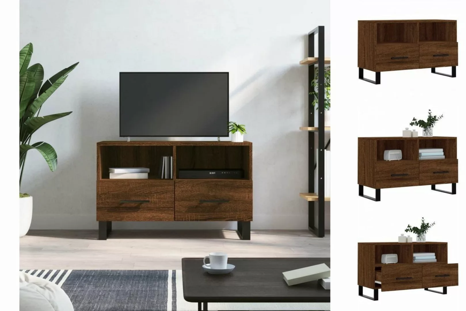 vidaXL TV-Schrank TV-Schrank Braun Eichen-Optik 80x36x50 cm Holzwerkstoff günstig online kaufen