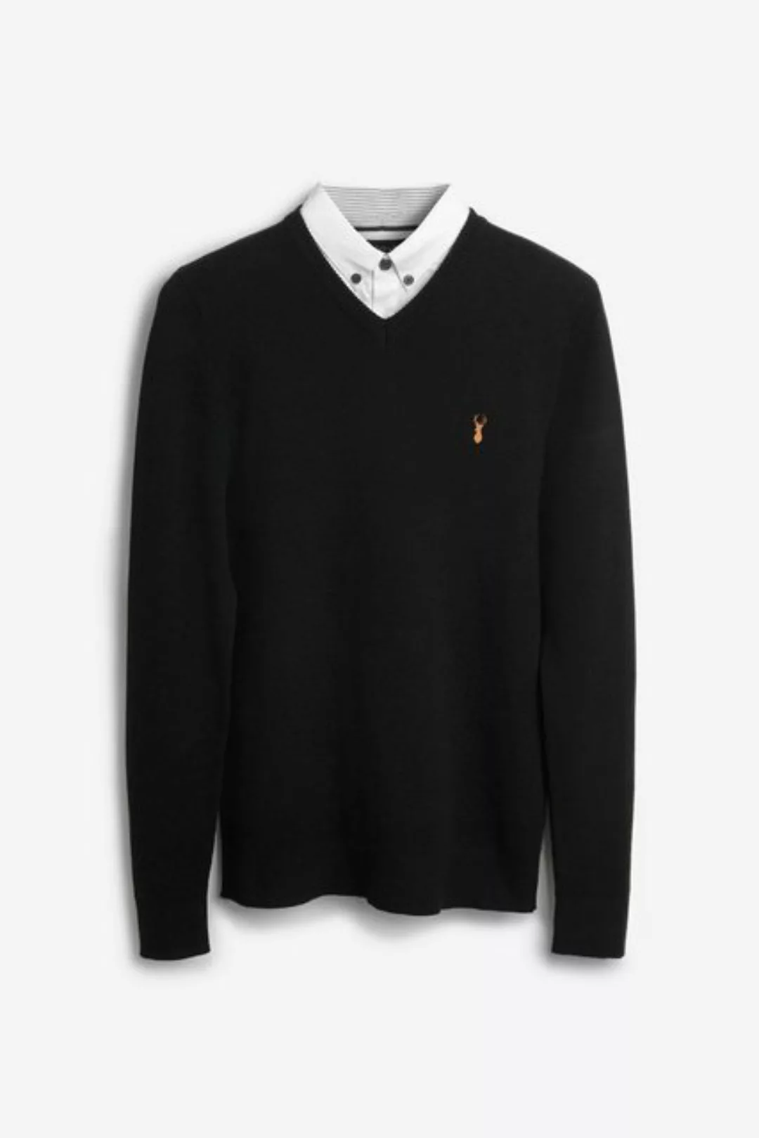 Next 2-in-1-Pullover Regular Fit Pulli mit V-Ausschnitt und Hemdeinsatz (1- günstig online kaufen