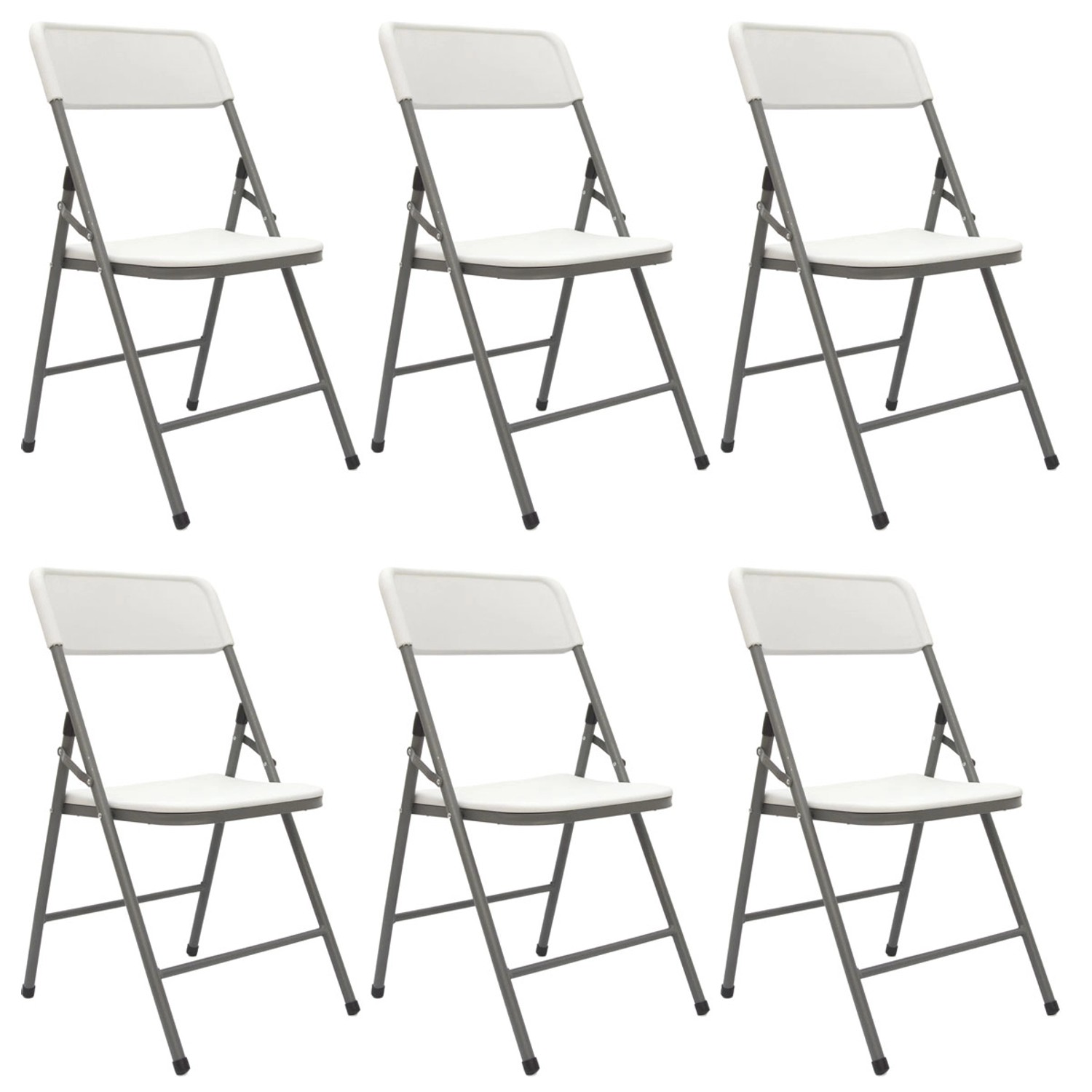 AMANKA Klappstühle 6er Set 50 x 46 x 835 cm bis 150 kg Belastbar - Weiss günstig online kaufen