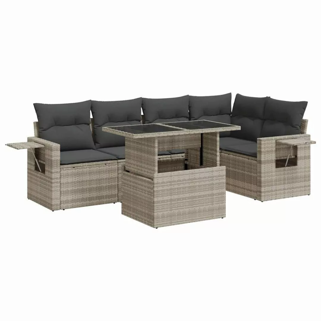 vidaXL Gartenlounge-Set 6-tlg. Garten-Sofagarnitur mit Kissen günstig online kaufen